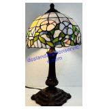 21.5" Tall Tiffany Style Lamp Metal & Glass