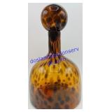Tortoise Shell Amber Print Blown Glass Decanter
