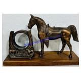 Metal Horse Mantle Clock (Damaged Clock Piece,