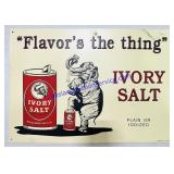 Metal Ivory Salt Sign 16x11"