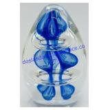 Ornate Blown Glass Central Iceberg Paperweight