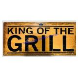 Metal King of the Grill Sign 12x5.5"