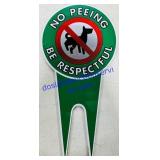 Resin No Peeing Yard Sign 6x12"