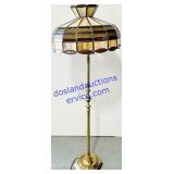53" Tall Vintage Tiffany Style Lamp Metal & Glass