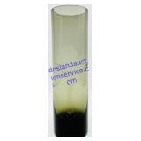 Smokey Glass Rose Pattern Vase