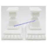 Pair of Milk Glass Candle Holders