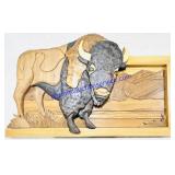Wooden Bison Wall Art