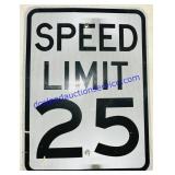 Speed Limit 25 Metal Street Sign 18x24"