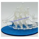 Delicate Glass Ship Decoration