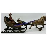 Cast Iron Horse Drawn Sled Decoration