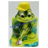 Ceramic Golfing Frog Planter