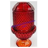 Viking Glass Diamond Point Ruby Red Amberina