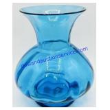 Blenko Blue Blown Glass Vase