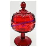 Fenton Ruby Red Glass Candy Dish