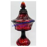 Tiara Glass Red Amberina Candy Dish