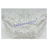 Sawtooth Edge Crystal Cut Glass Bowl