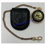 John Deere Pocket Watch With Leather Case