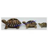 3 Porcelain Turtle Figures