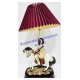 Resin Native American Horse Rider Lamp