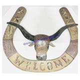 Metal Bull Welcome Sign