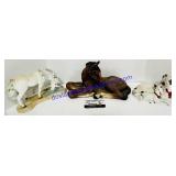 1 Resin & 2 Ceramic Horse Figures