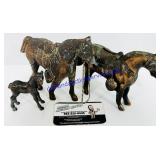 3 Small Metal Horse Figures