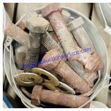 Bucket of Large Bolts & Washers