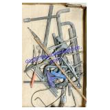 Lot of Allen Keys, Drill Bits, Etc