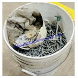 Bucket of Ring Shank Nails