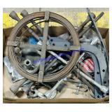 Lot of Tire Irons, Drain Snake, Etc