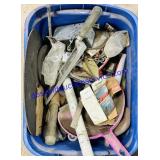 Tote of Cutting Wheels, Socket Wrench, Etc