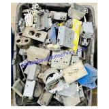 Tote of Misc Electrical Fixtures & Boxes