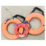 3 Spools Steel Fish Tape (2 250 & 1 50 Ft)