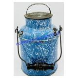 Small Metal Enamelware Milk Can