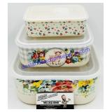 3 Pioneer Woman Sealing Ceramic Fridge Dishes
