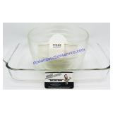 Pyrex Baking Dish, Mixing Bowl, & Plastic Juicer