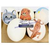 4 Painted & 1 Unpainted Ostrich Eggs