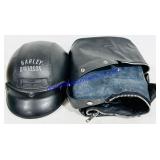 Leather Harley-Davidson Biker Helmet & Large Size