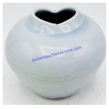 Small Pinched Light Blue Studio Pottery Vase