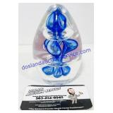 Ornate Blown Glass Central Iceberg Paperweight