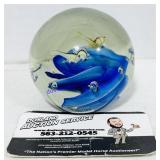 Swimming Fish Ornate Spun Glass Paperweight