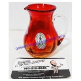 Pilgrim Red Amberina Blown Glass Mini Pitcher