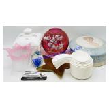 Lot of Porcelain Dishes, Paperweight, Etc