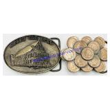 2 Metal Belt Buckles