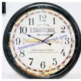 Large Metal/Glass Recreation Vintage French Clock