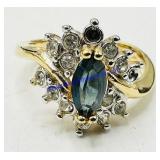 18 KT HGE Jeweled Ring (Size 6)