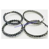 2 Pairs Large Metal Earrings