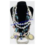 3 Necklaces, Bracelet, Pendant, Earrings, Size 8