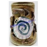 D.T Signed Studio Pottery Crab Mug (Lip Chip)