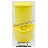 2 Vintage Yellow Tupperware Containers
